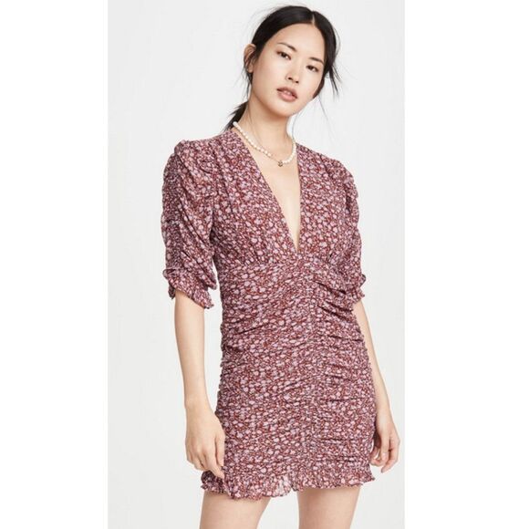 re:named Dresses & Skirts - re:named 'Raven' Girly Romantic Ruched Mini Dress Ditsy Floral Cottagecore